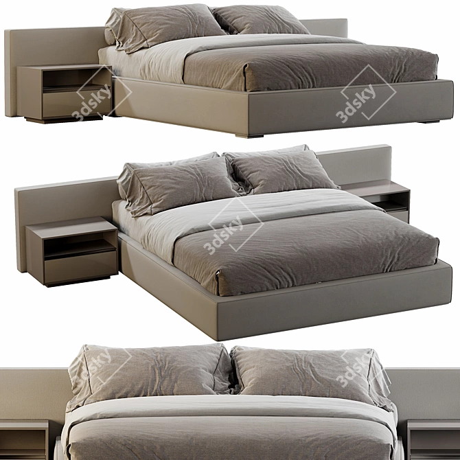 Modern Bowie Bed Design 3D model image 2