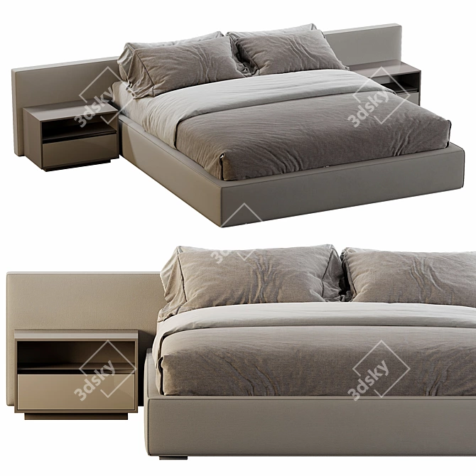 Modern Bowie Bed Design 3D model image 3