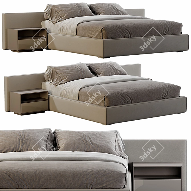 Modern Bowie Bed Design 3D model image 4