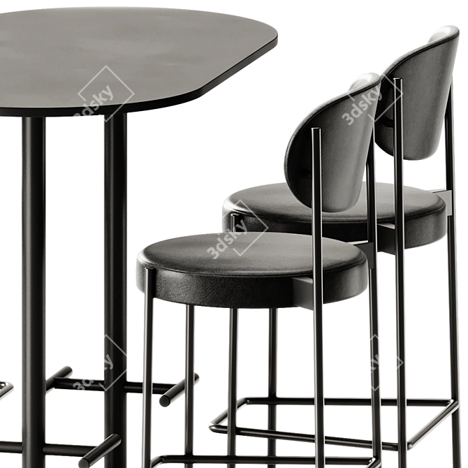 Verner 430 Bar Stool Set 3D model image 5