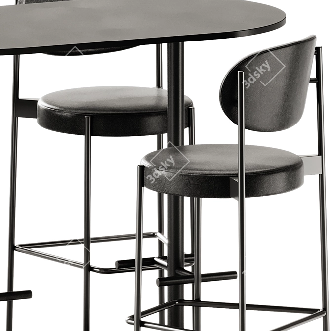 Verner 430 Bar Stool Set 3D model image 6