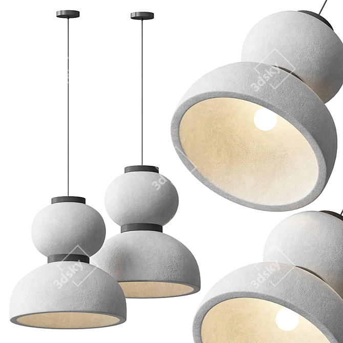 Modern Minimalist Noguchi Pendant Lamp 3D model image 2