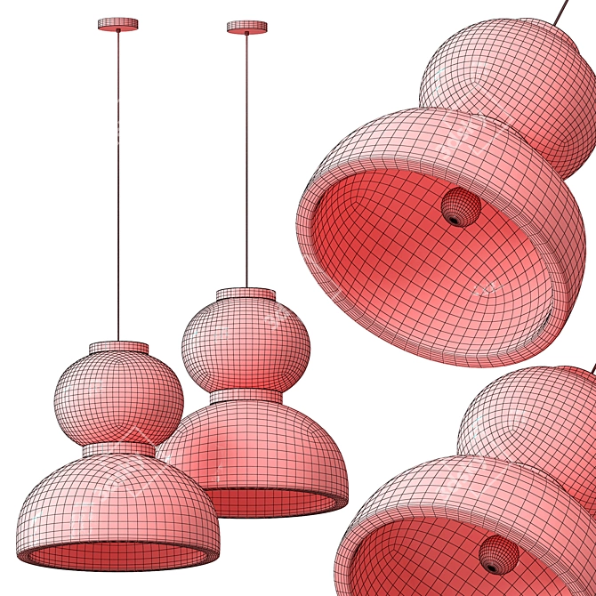 Modern Minimalist Noguchi Pendant Lamp 3D model image 4