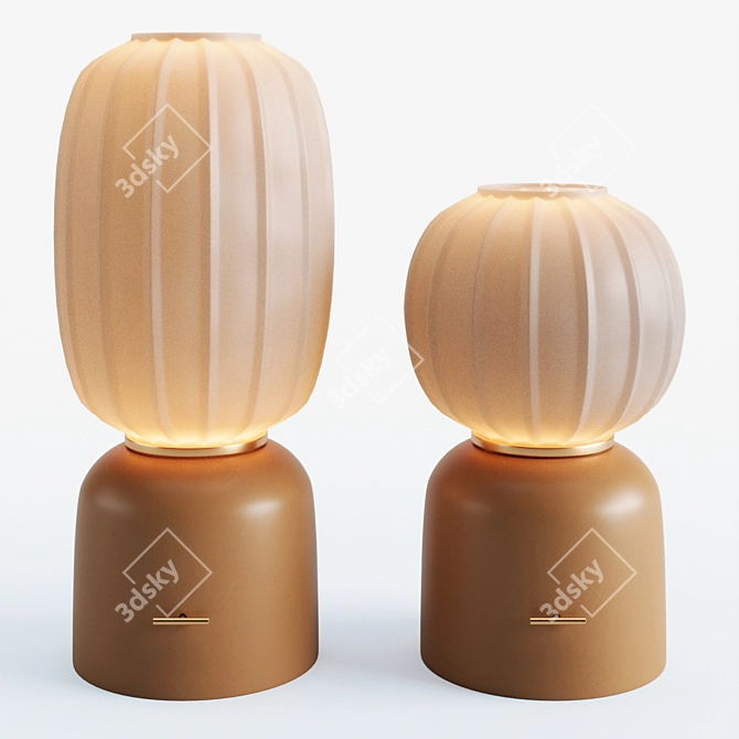 Title: Eastern Inspired Mei Table Lamps 3D model image 3