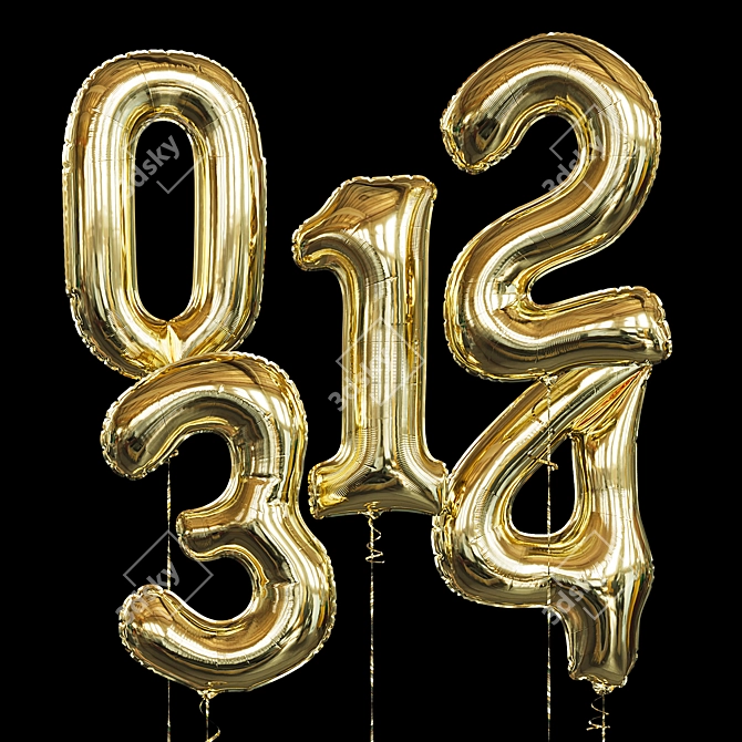 Giant Foil Number Balloons 3D model image 2