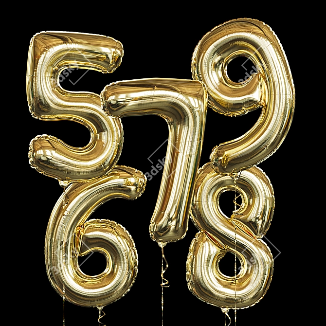 Giant Foil Number Balloons 3D model image 3