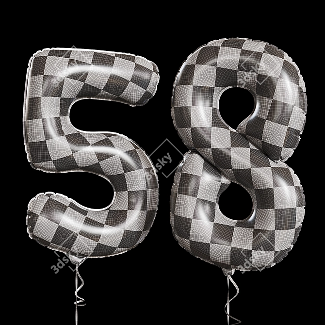 Giant Foil Number Balloons 3D model image 5