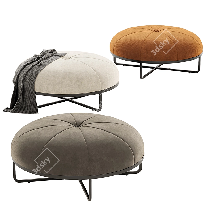 Elegant Bond Ottoman in Trio 3D model image 2