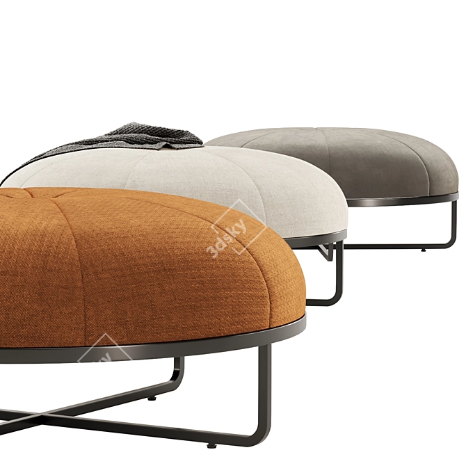 Elegant Bond Ottoman in Trio 3D model image 3