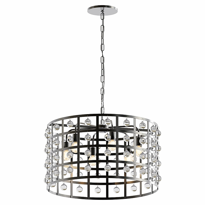 Elegant Round Chandelier, 3D Model 3D model image 1