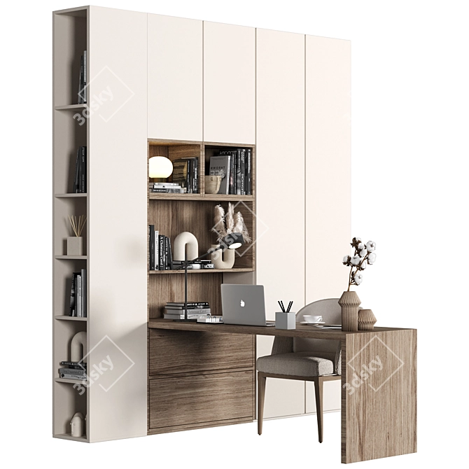  Modern Wood Home Office Furniture 3D model image 5