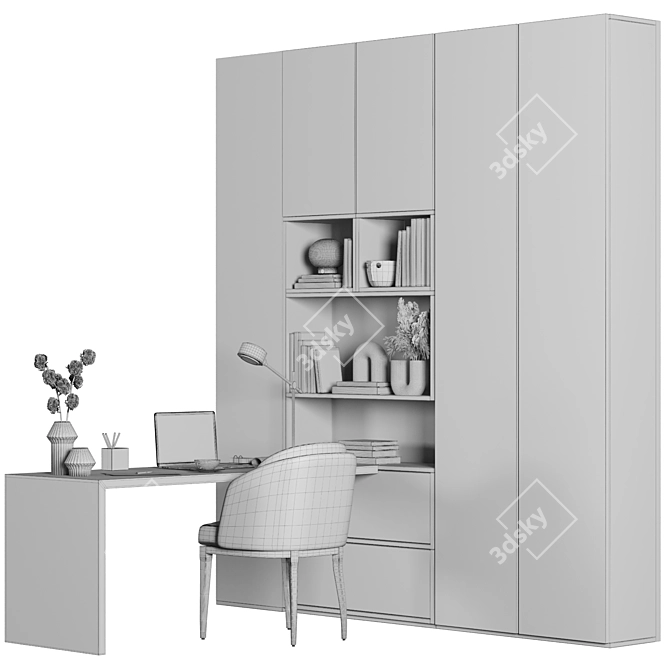  Modern Wood Home Office Furniture 3D model image 3