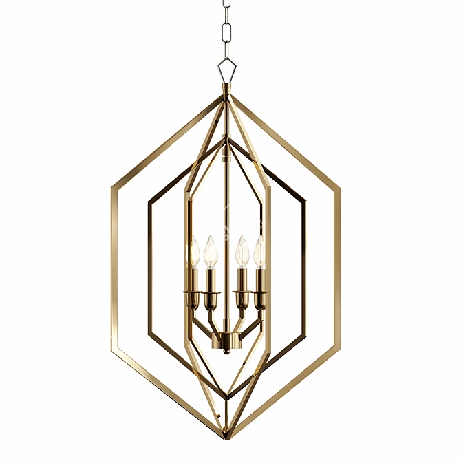 Hemisphere Prism Chandelier VRay Modeller 3D model image 1