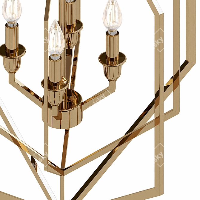 Hemisphere Prism Chandelier VRay Modeller 3D model image 2