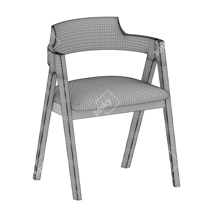 Sustainable Beech Wood Chair 3D model image 5