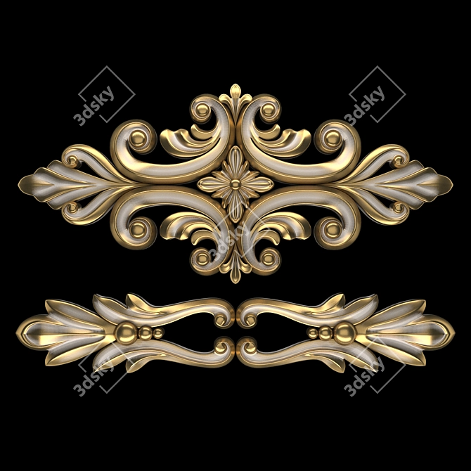 3D Max Ornament Model Gold 3D model image 2