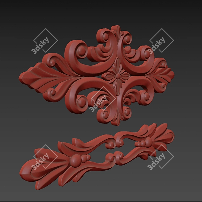 3D Max Ornament Model Gold 3D model image 6