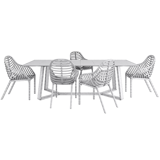 Elegant Trastevere Dining Set 3D model image 3