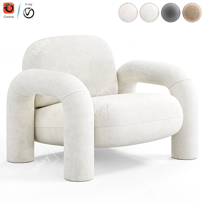 Modern Armchair by Artipieces 3D model image 1