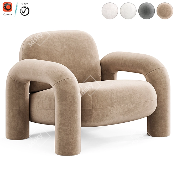 Modern Armchair by Artipieces 3D model image 4