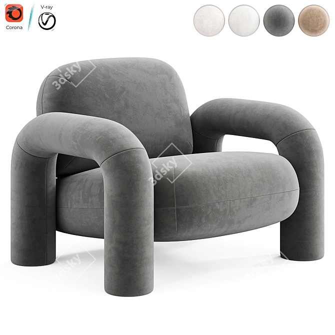 Modern Armchair by Artipieces 3D model image 6