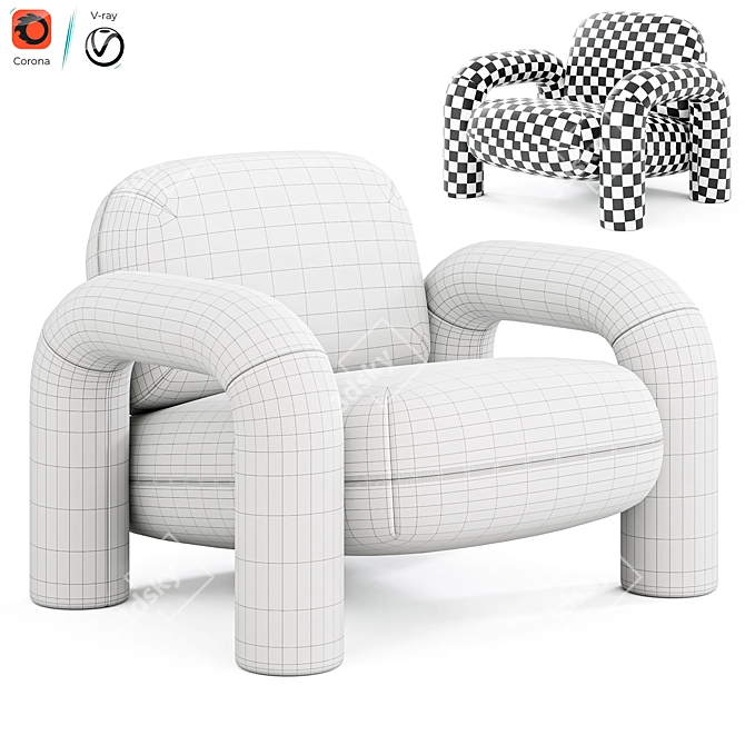 Modern Armchair by Artipieces 3D model image 7