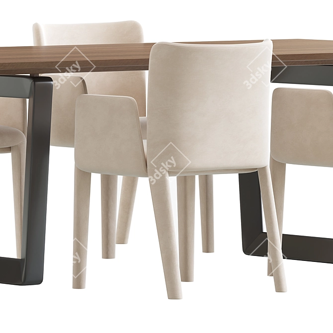 Modern Dining Set: Potocco Lars & Bolero 3D model image 2