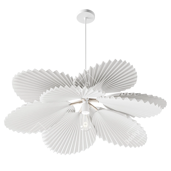 Pleated Palm Leaf Pendant Light 3D model image 4