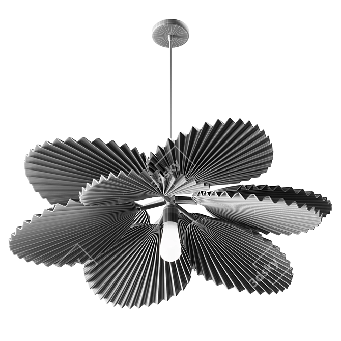 Pleated Palm Leaf Pendant Light 3D model image 6