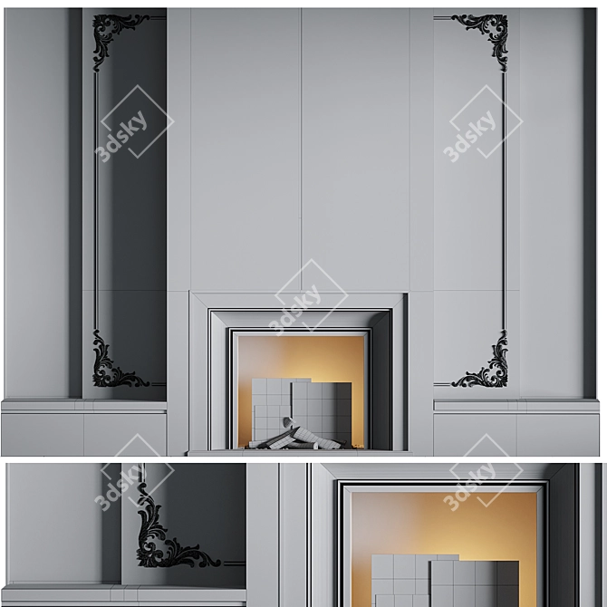 High Quality Fireplace 3D Model 3D model image 6