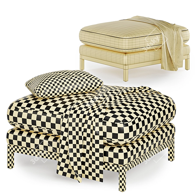 Versatile Owen Ottoman in 2 Colors 3D model image 4