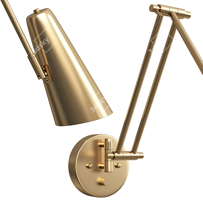 Modern Brass Wall Lamp FREDLY 3D model image 4