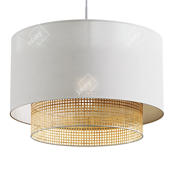 Erna Bamboo Ceiling Lampshade, Natural 3D model image 1