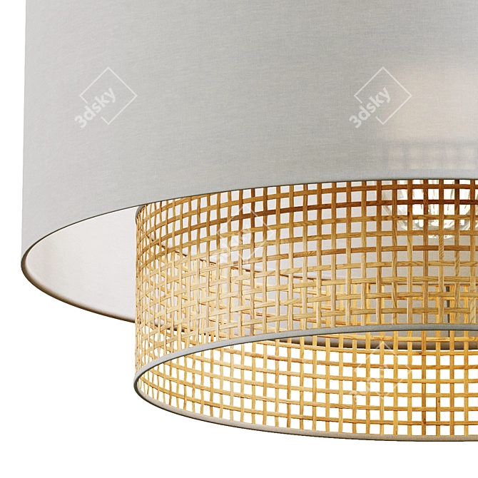 Erna Bamboo Ceiling Lampshade, Natural 3D model image 4