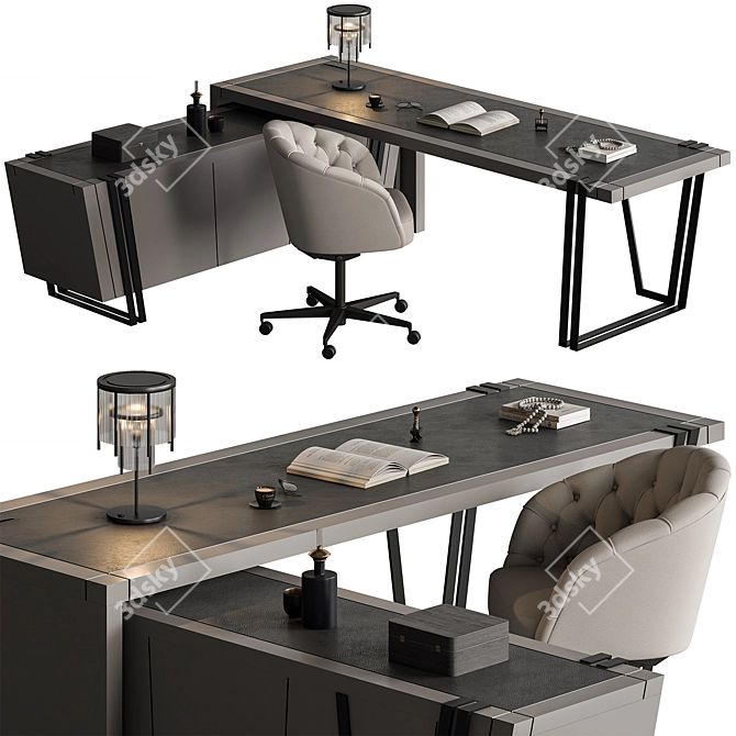 Executive Suite Manager Desk Set 3D model image 1