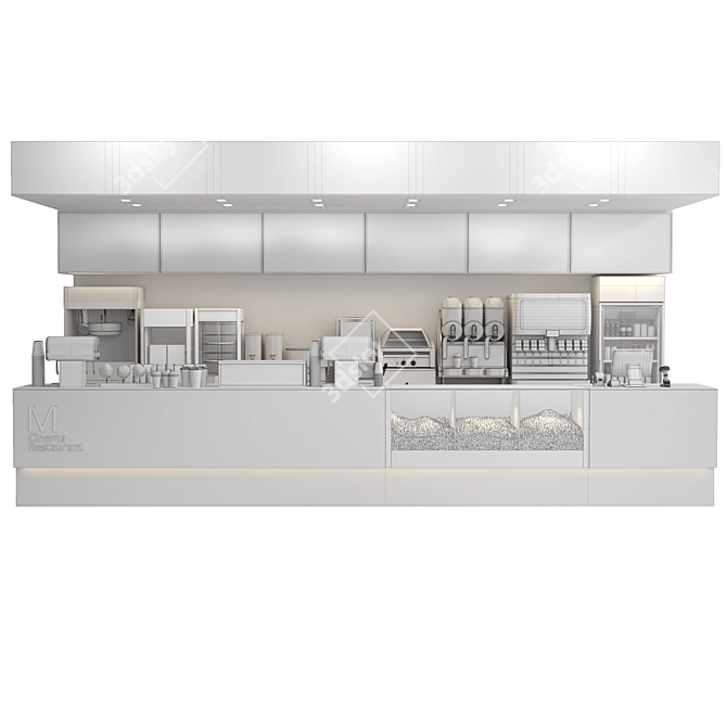 Cinema Restaurant Equipment fbx Export 3D model image 6