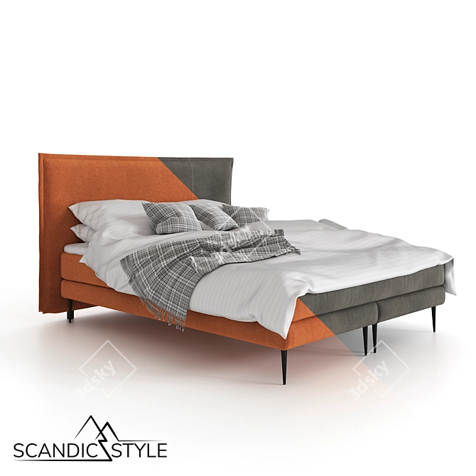 Scandic Style Felix Deluxe Bed 3D model image 1