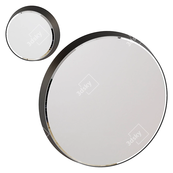 Sleek Circular Wall Mirror 3D model image 1