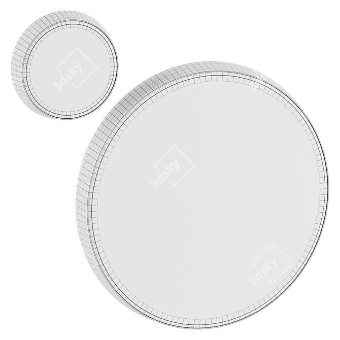 Sleek Circular Wall Mirror 3D model image 3