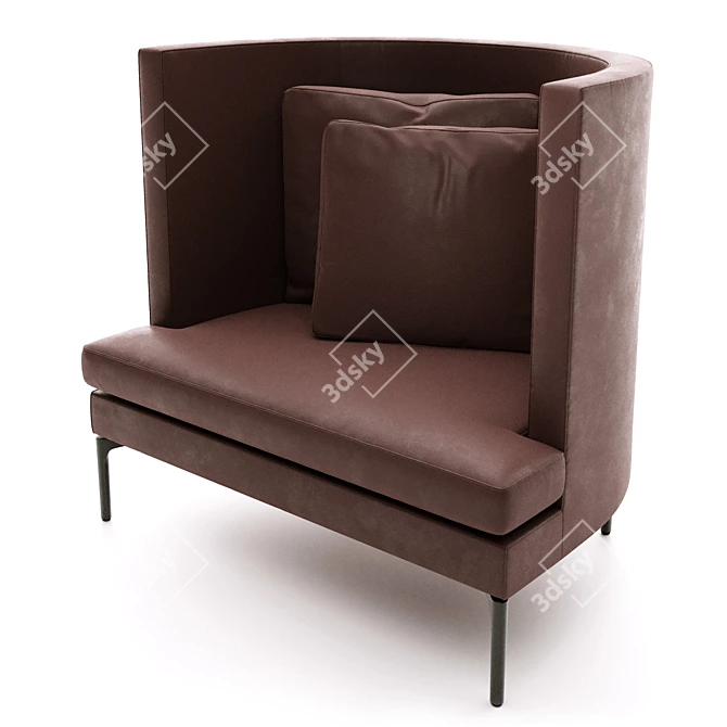  Clans Alta Armchair by Lissoni 3D model image 2