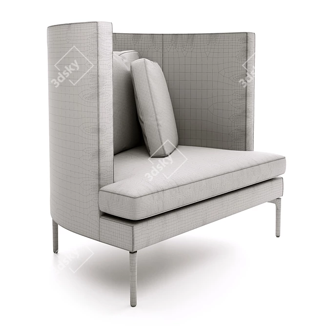  Clans Alta Armchair by Lissoni 3D model image 7