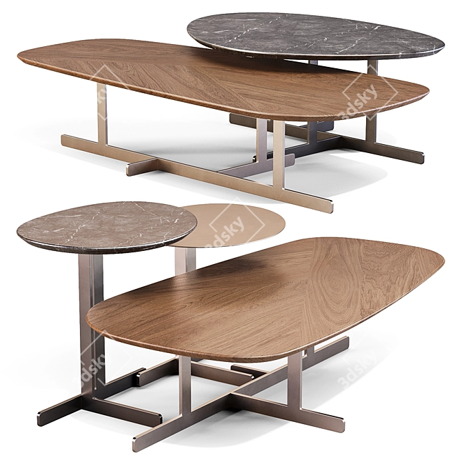 Bonaldo Kumo: Minimalist Geometric Tables 3D model image 1