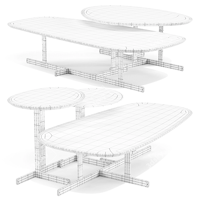 Bonaldo Kumo: Minimalist Geometric Tables 3D model image 4