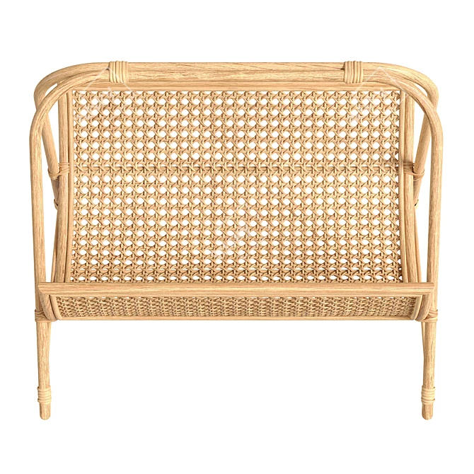 Handwoven Rattan Magazine Rack 3D model image 3