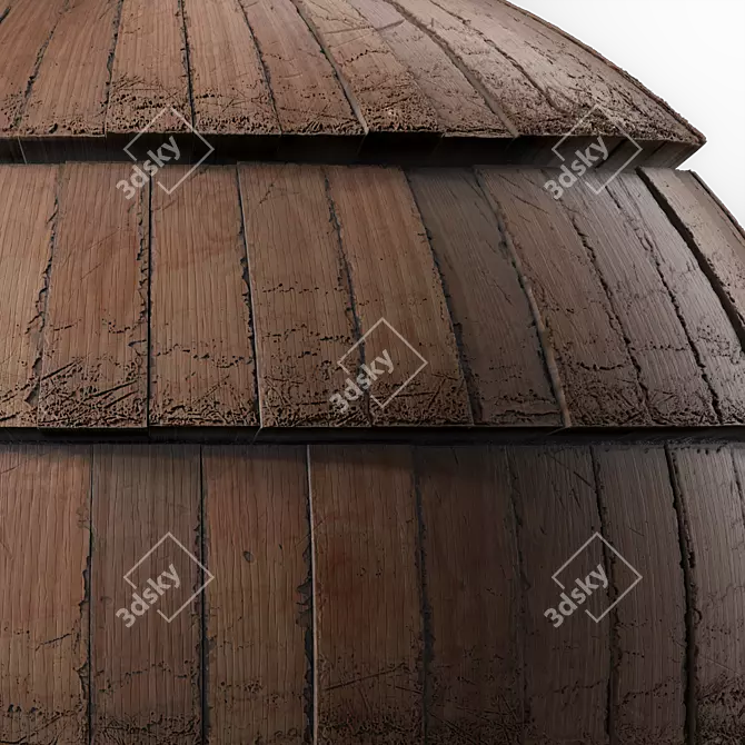 Wooden Roofing Snow Sbsar 4k 3D model image 3