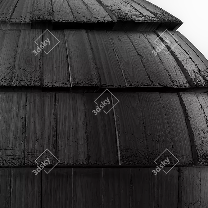 Wooden Roofing Snow Sbsar 4k 3D model image 6