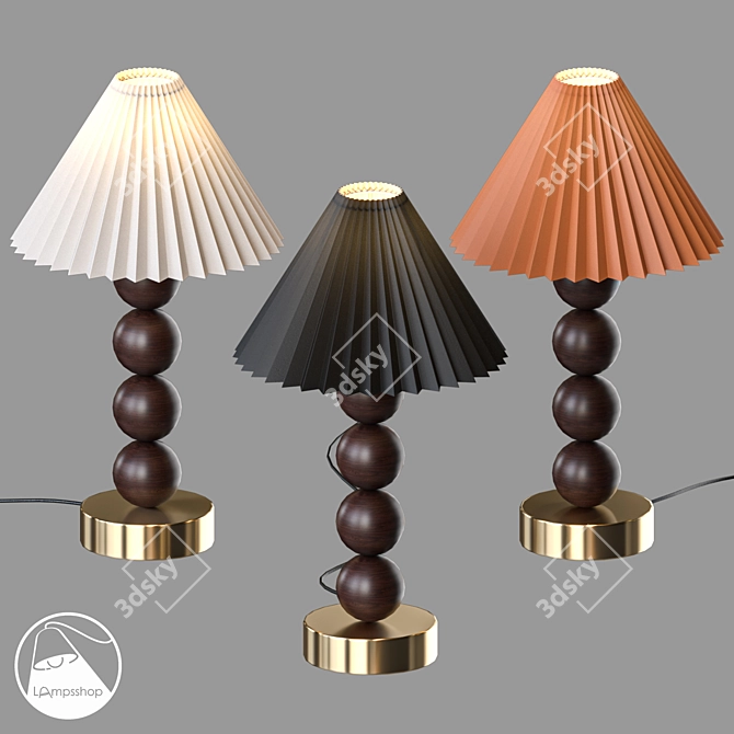 Modern Table Lamp Set, PBR 3D model image 3