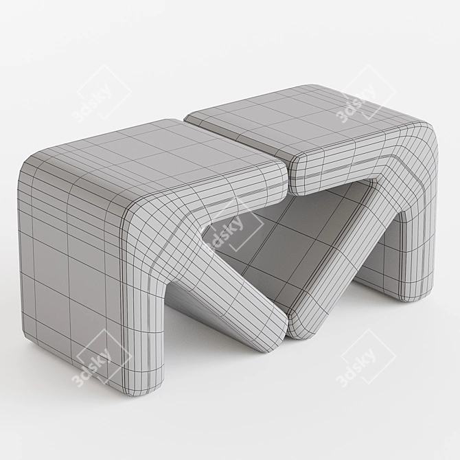 Elegant Footstool Sofa Model Render 3D model image 3