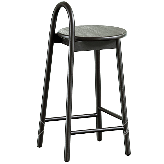 Elegant Circle Half-bar Stool 3D model image 2