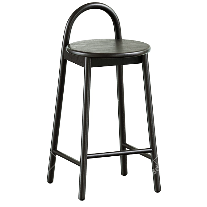 Elegant Circle Half-bar Stool 3D model image 3